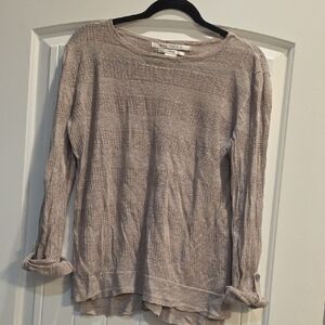 Max Studio Linen Knit Top in Taupe